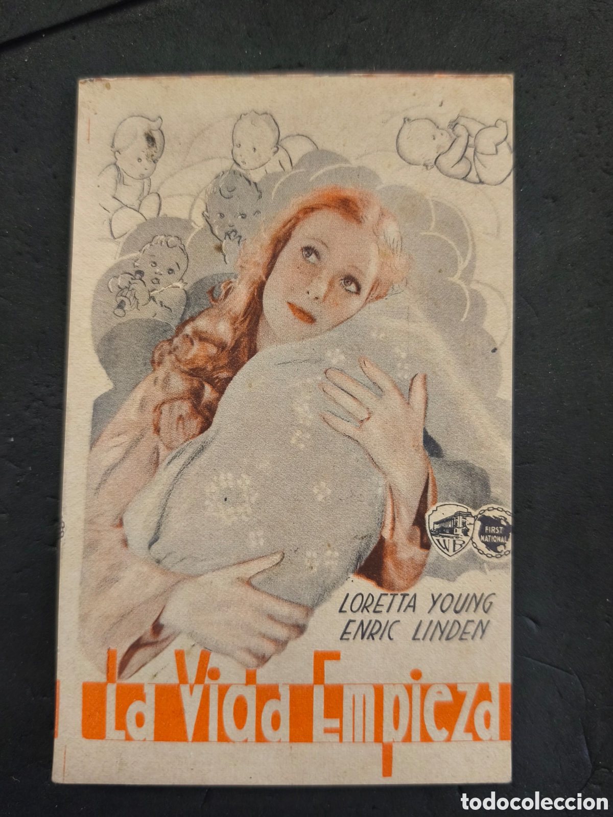Cine: VIDA EMPIEZA PROGRAMA TARJETA WARNER LORETTA YOUNG ERIC LINDEN - Foto 1