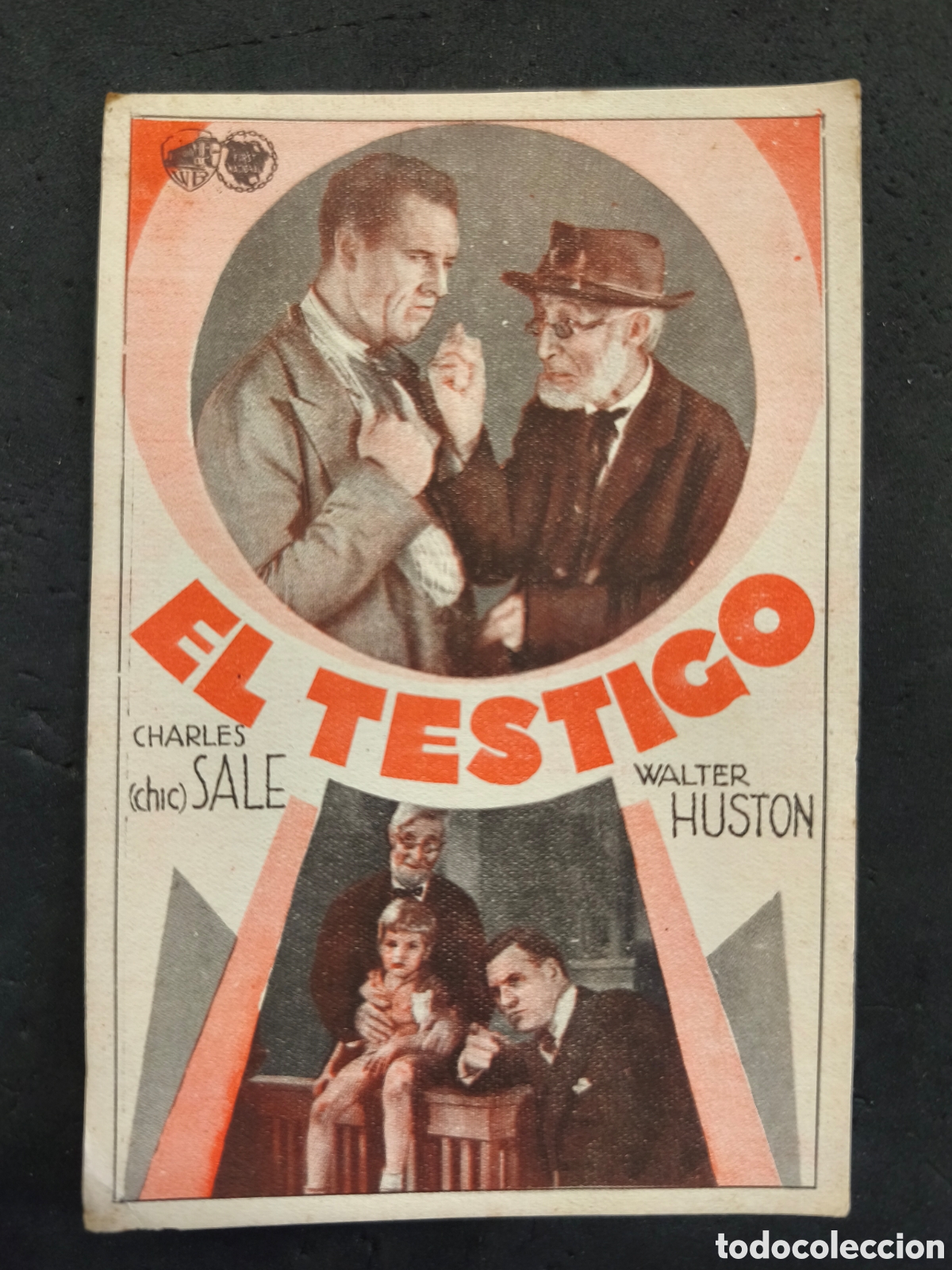 Cine: TESTIGO PROGRAMA TARJETA WARNER WALTER HUSTON WILLIAM A. WELLMAN - Foto 1