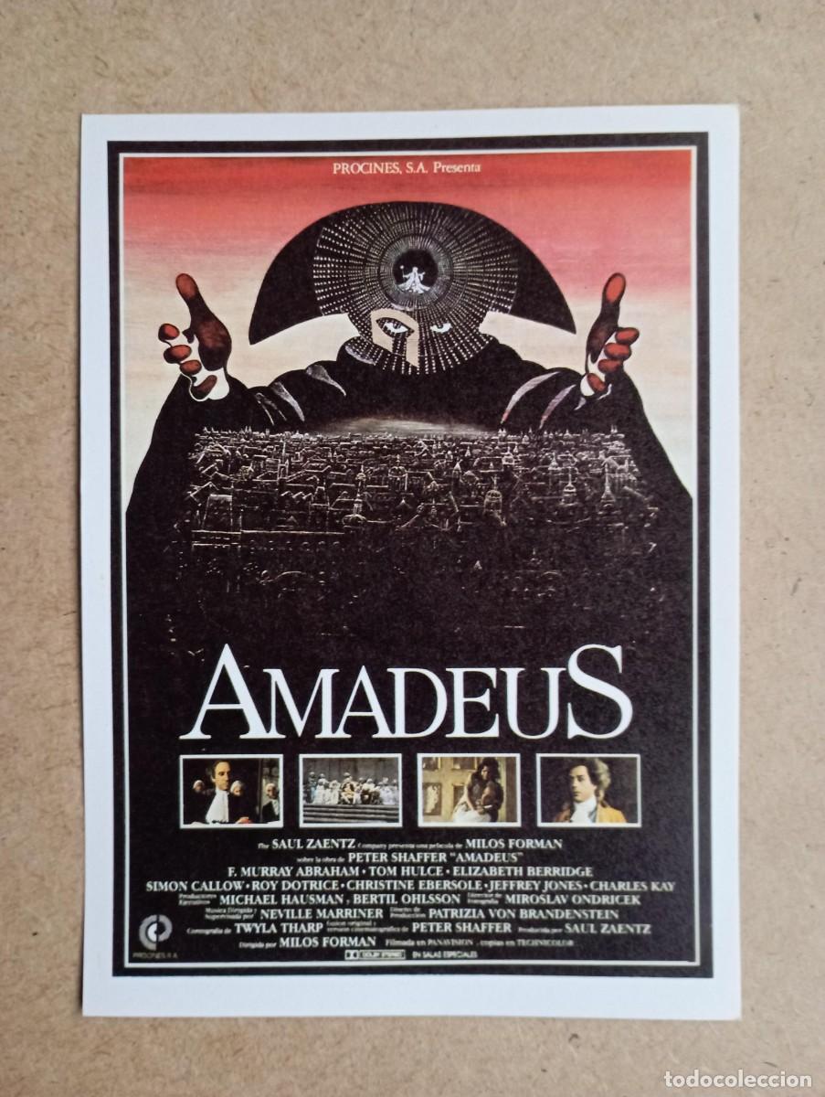 Cine: Amadeus, folleto de cine, de mano - Foto 1