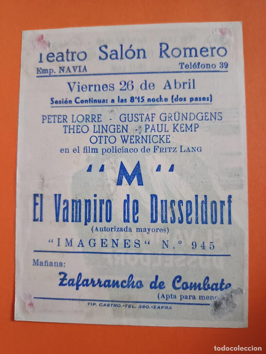 Cine: PROGRAMA DE CINE M EL VAMPIRO DE DUSSELDORF PETER LORRE - Foto 2