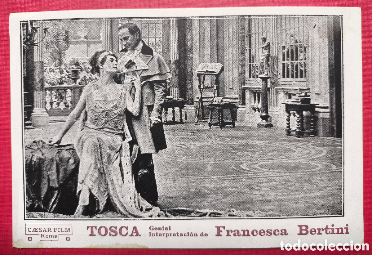 Cine: FRANCESCA BERTINI ACTRIZ CINE MUDO PEL&Iacute;CULA TOSCA POSTAL PROGRAMA DE MANO 1918 - Foto 1