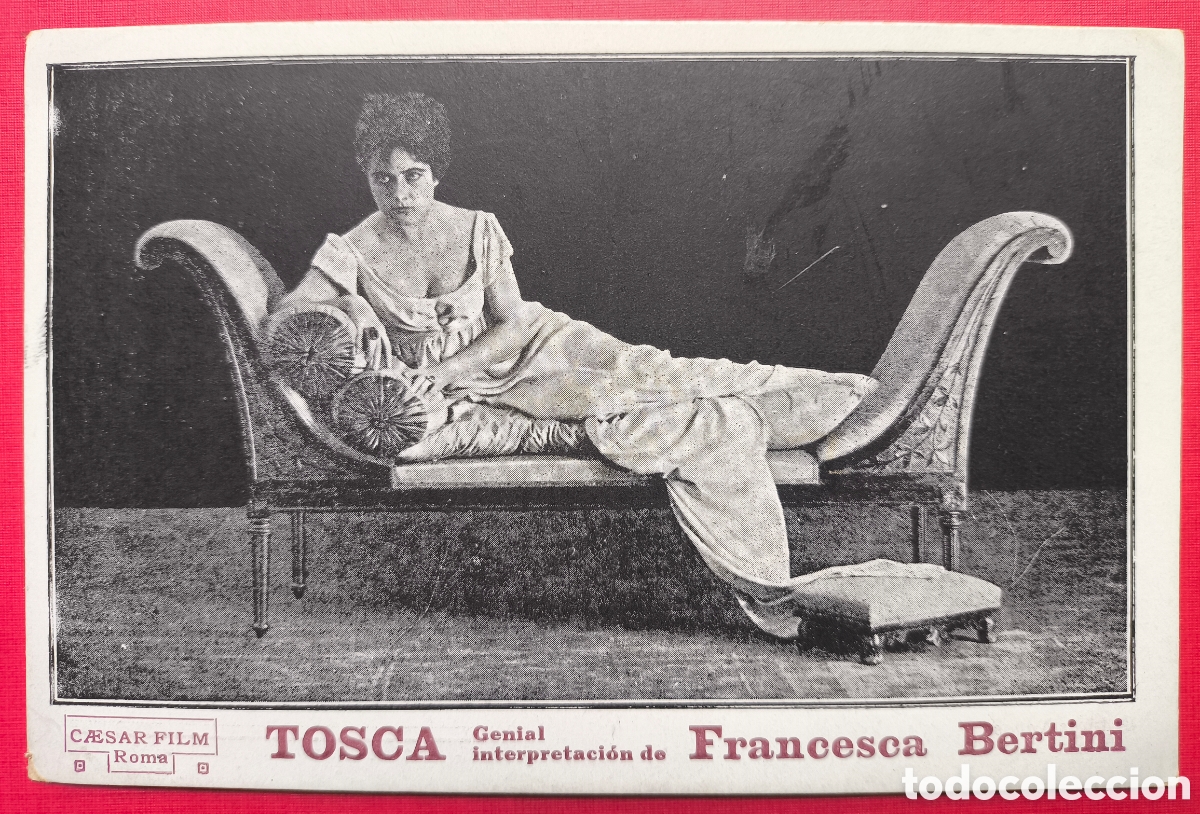 Cine: FRANCESCA BERTINI ACTRIZ CINE MUDO PEL&Iacute;CULA TOSCA POSTAL PROGRAMA DE MANO 1918 - Foto 1