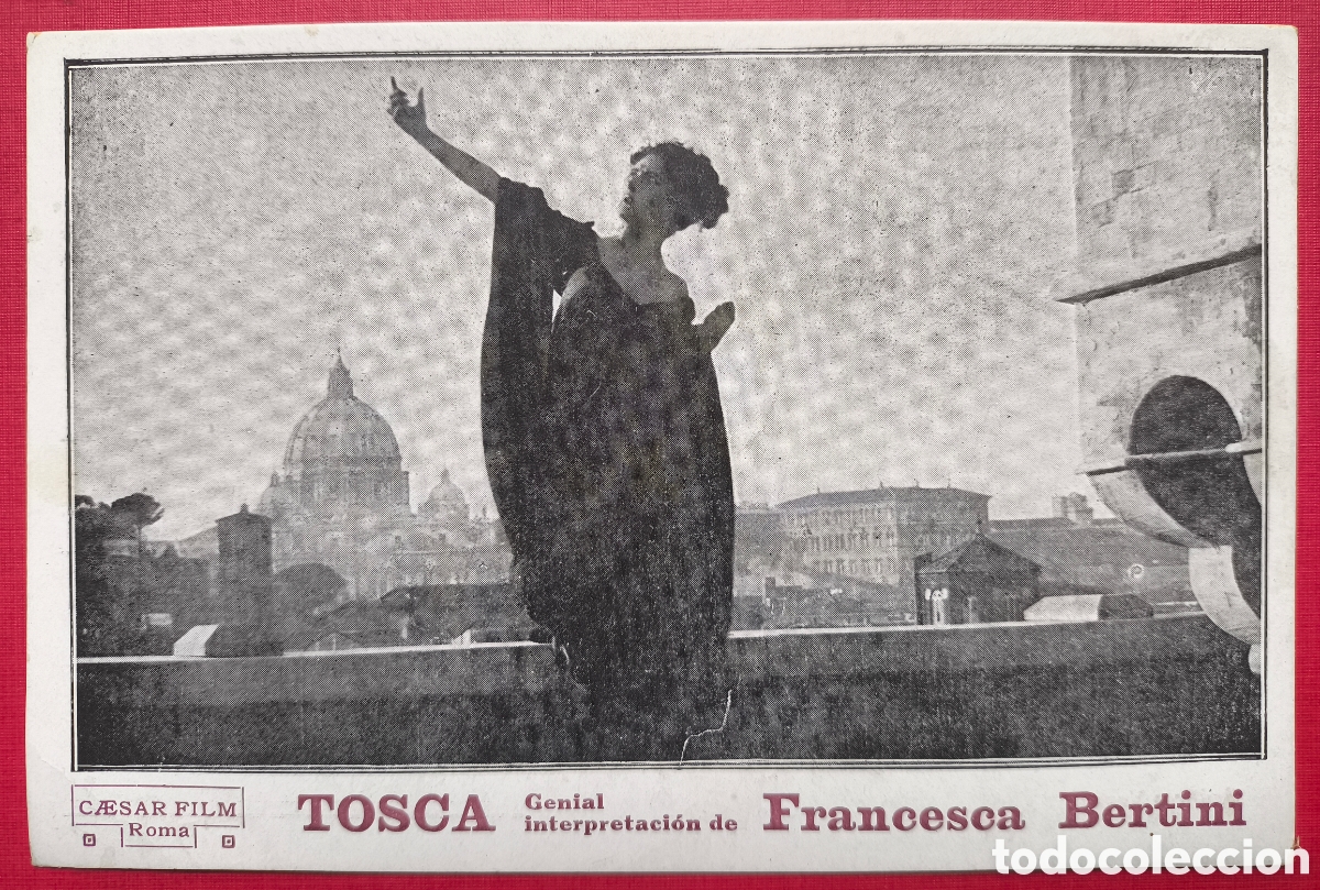Cine: FRANCESCA BERTINI ACTRIZ CINE MUDO PEL&Iacute;CULA TOSCA POSTAL PROGRAMA DE MANO 1918 - Foto 1