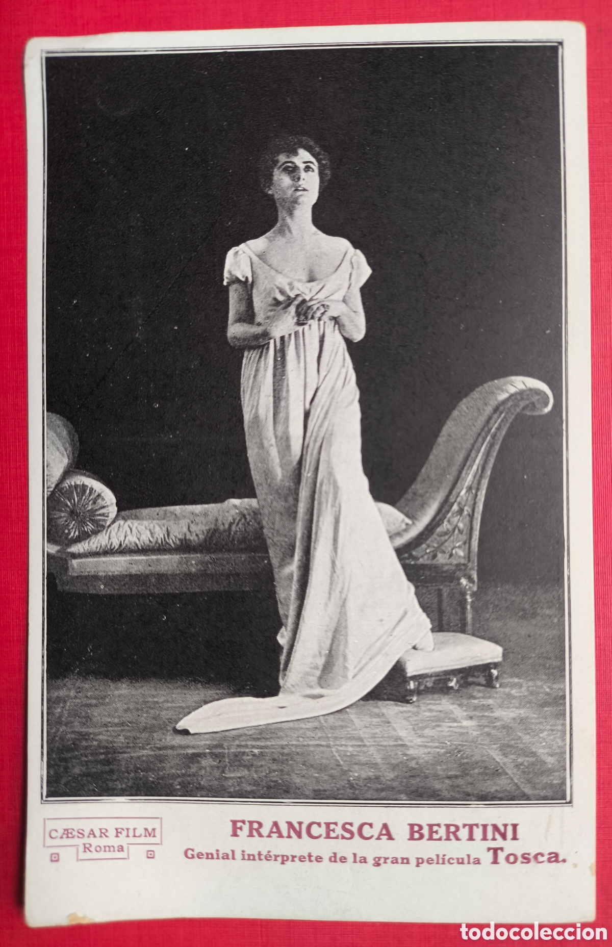 Cine: FRANCESCA BERTINI ACTRIZ CINE MUDO PEL&Iacute;CULA TOSCA POSTAL PROGRAMA DE MANO 1918 - Foto 1