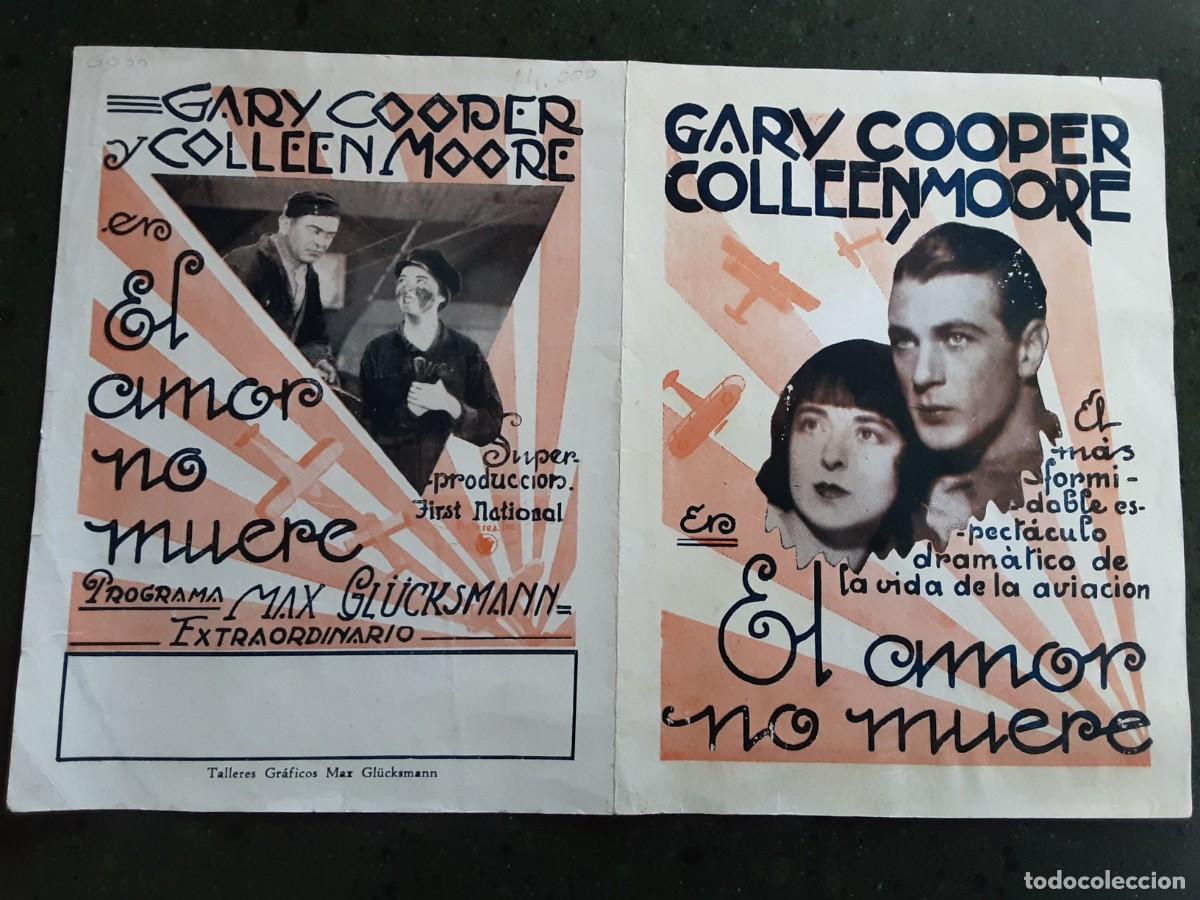 Cine: EL AMOR NO MUERE, GARY COOPER, COLLEEN MOORE. PROGRAMA URUGUAYO. - Foto 1