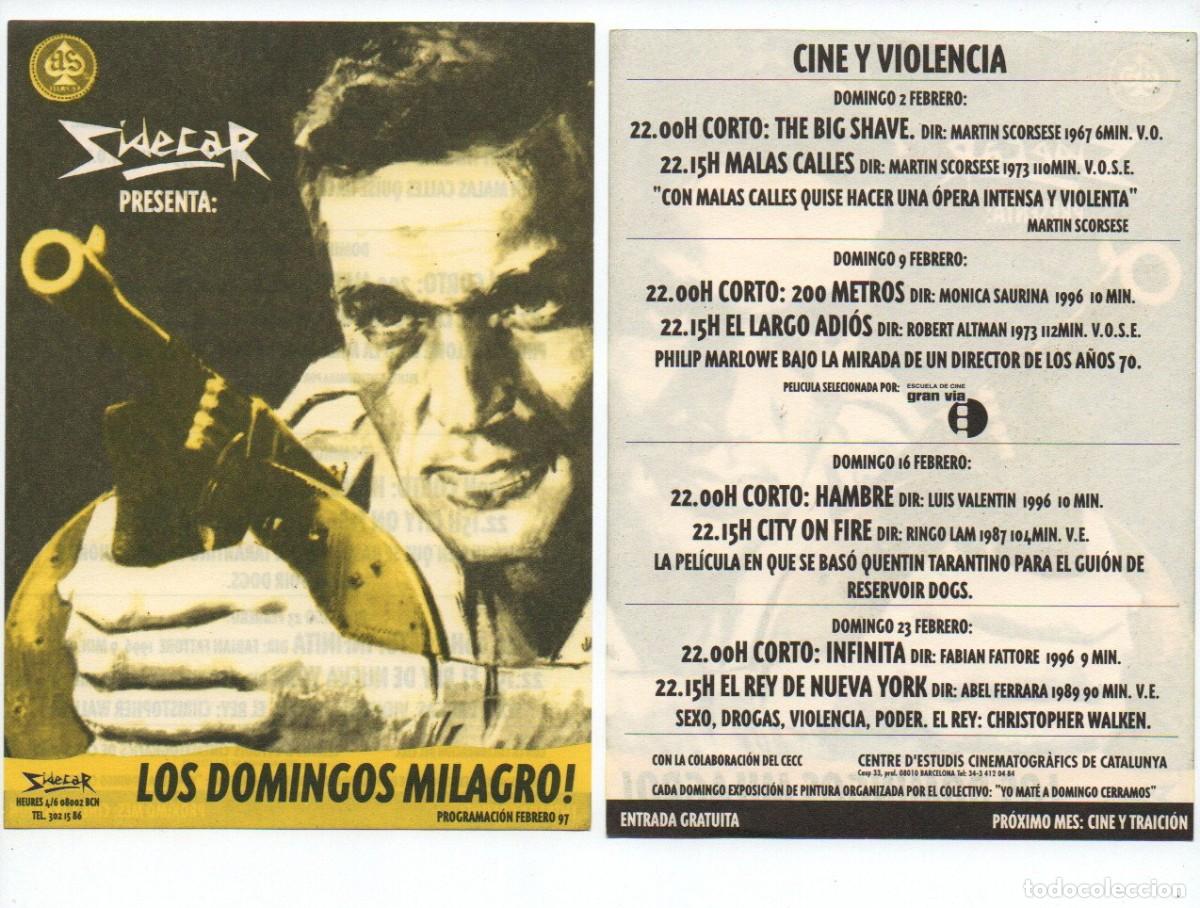 Cine: PROGRAMA DE MANO, LOS DOMINGOS MILAGROS. SIDECAR. PROGRAMACION FEBRERO 97. - Foto 1