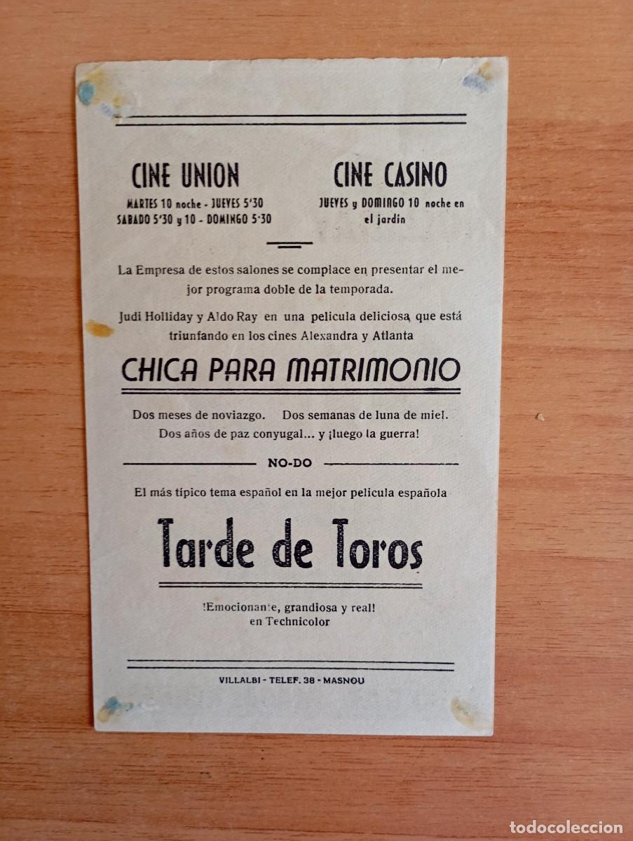 Cine: GRIS3-- PROGRAMA DE CINE --CHICA PARA MATRIMONIO ct - Foto 2