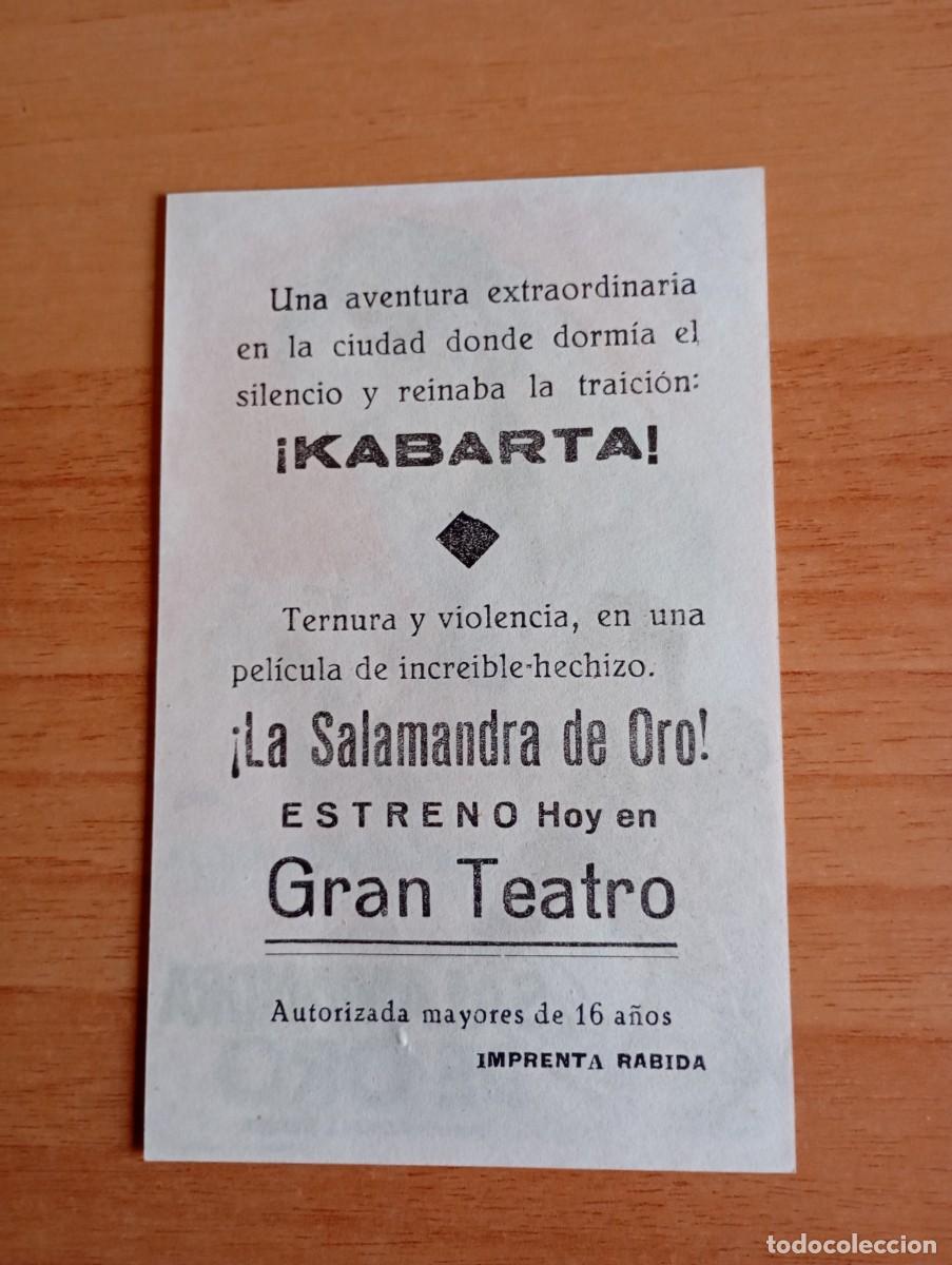 Cine: GRIS3-- PROGRAMA DE CINE -- LA SALAMANDRA DE ORO ct - Foto 2