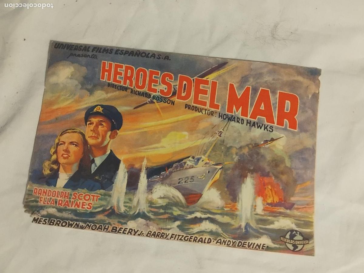 Cine: PROGRAMA DE CINE HEROES DEL MAR. RANDOLPH SCOTT. ELLA RAINES. CINE PICAROL. - Foto 1