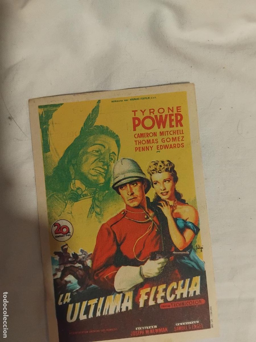 Cine: PROGRAMA DE CINE LA ULTIMA FLECHA. TYRONE POWER. SALA MERCED. LA ESPERANZA. 1953. - Foto 1