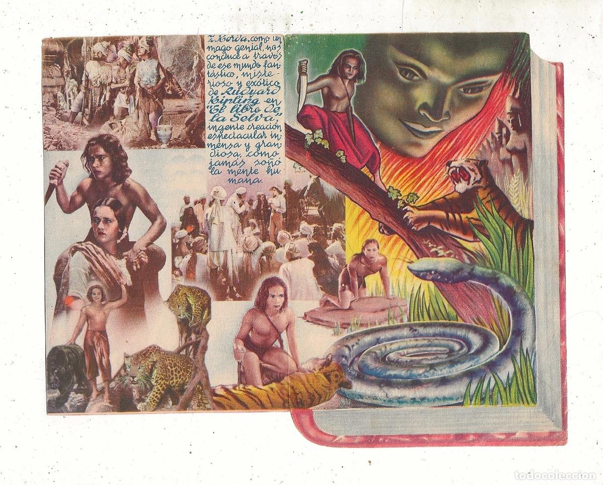 Cine: EL LIBRO DE LA SELVA - PROGRAMA FOLLETO DE CINE DOBLE - TROQUELADO - Foto 2