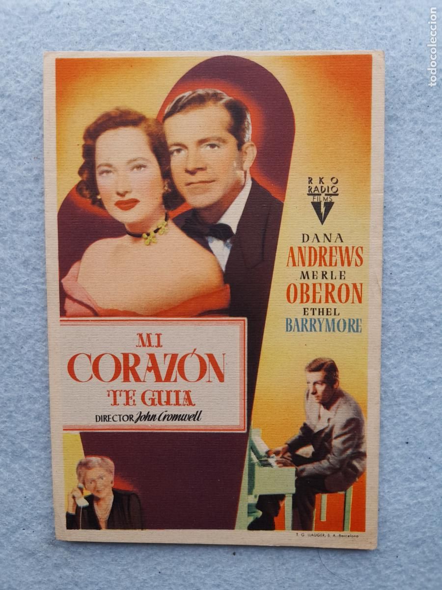 Kino: Mi Coraz&oacute;n te Guia. Dana Andrews, Merle Oberon, Ethel Barrymore...