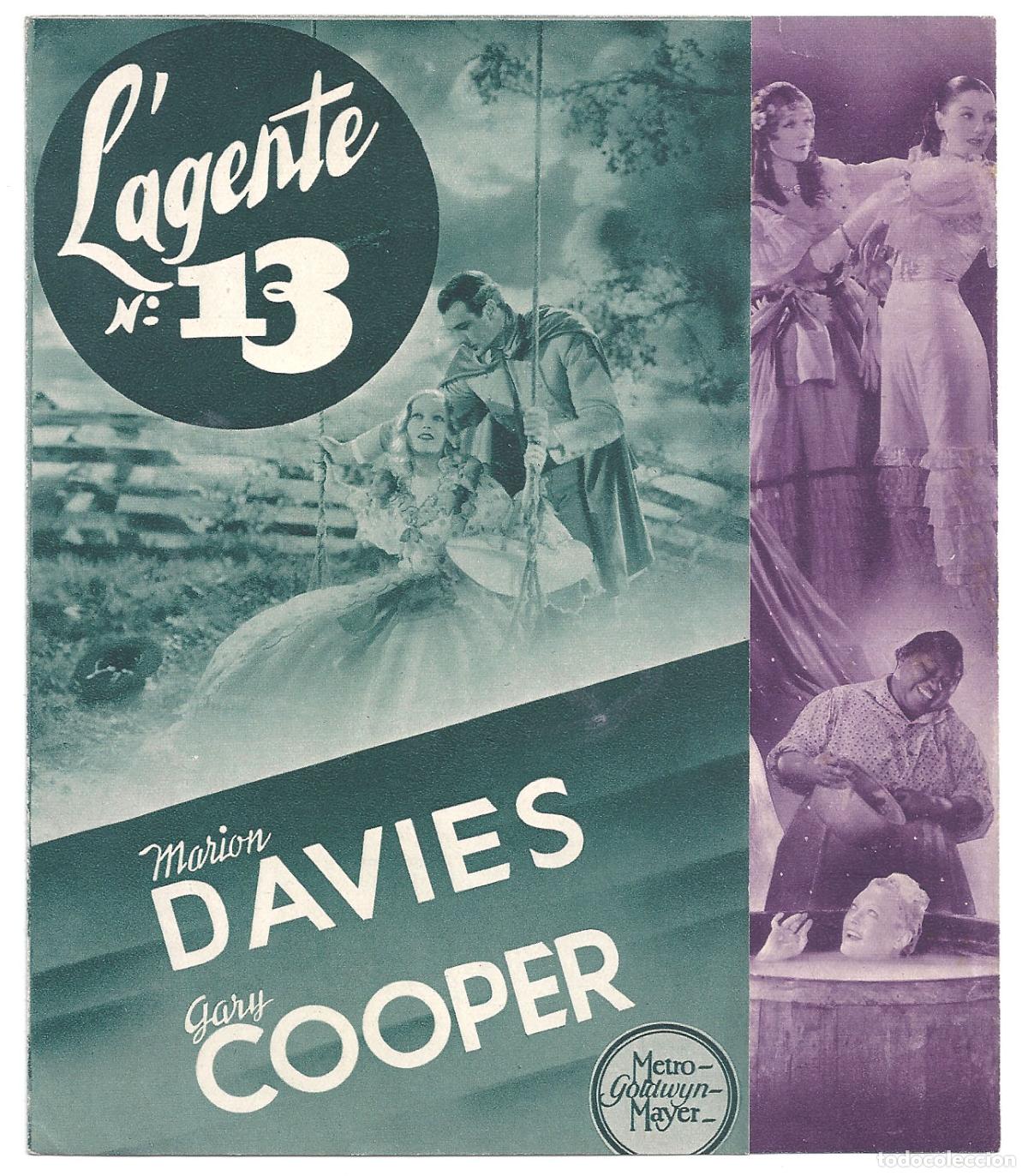 Cine: PTCC2 27 LA ESPIA / EL OPERADOR NUMERO 13 PROGRAMA DOBLE ITALIANO GARY COOPER MARION DAVIES