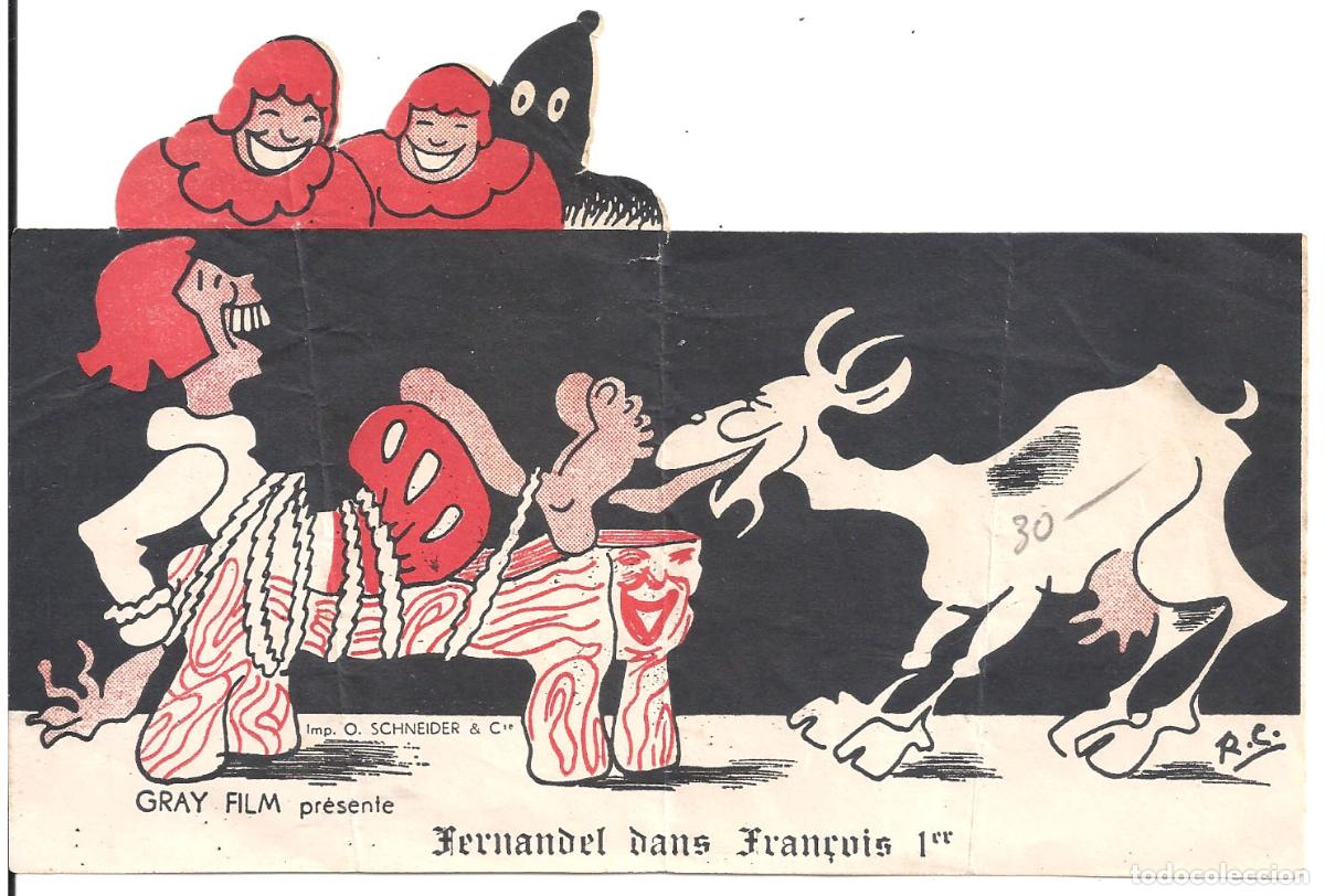  Flyers Publicitaires de films Anciens: PTCC 841 FRAN&Ccedil;OIS PREMIER PROGRAMA TROQUELADO FRANCES FERNANDEL