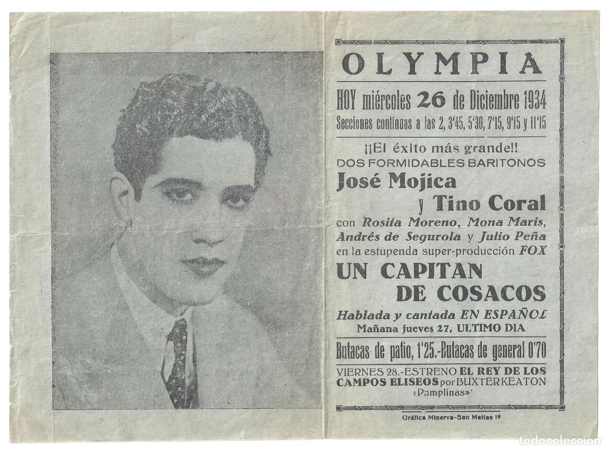 Cine: PTCC 826 UN CAPITAN DE COSACOS PROGRAMA DOBLE LOCAL JOSE MOJICA ROSITA MORENO JULIO PE&Ntilde;A