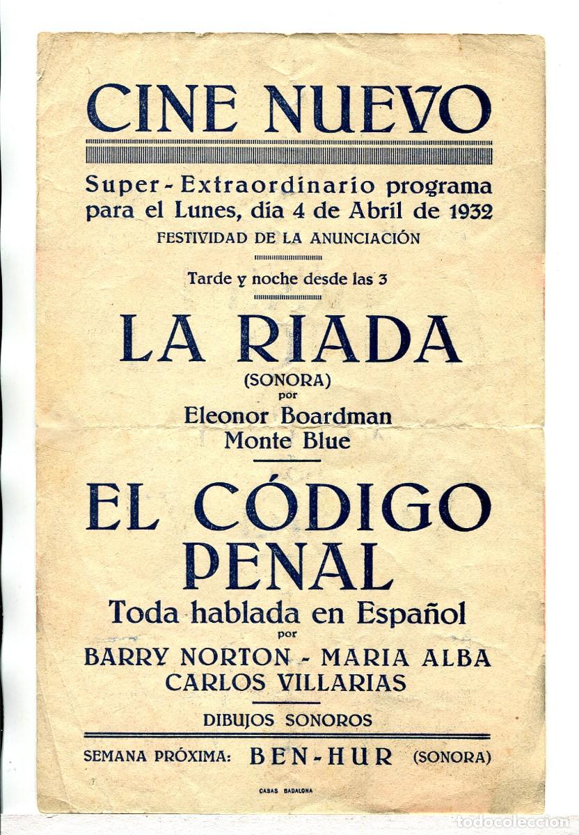 Cine: EL C&Oacute;DIGO PENAL, con Barry Norton. 13,5 X 21 cms. - Foto 2