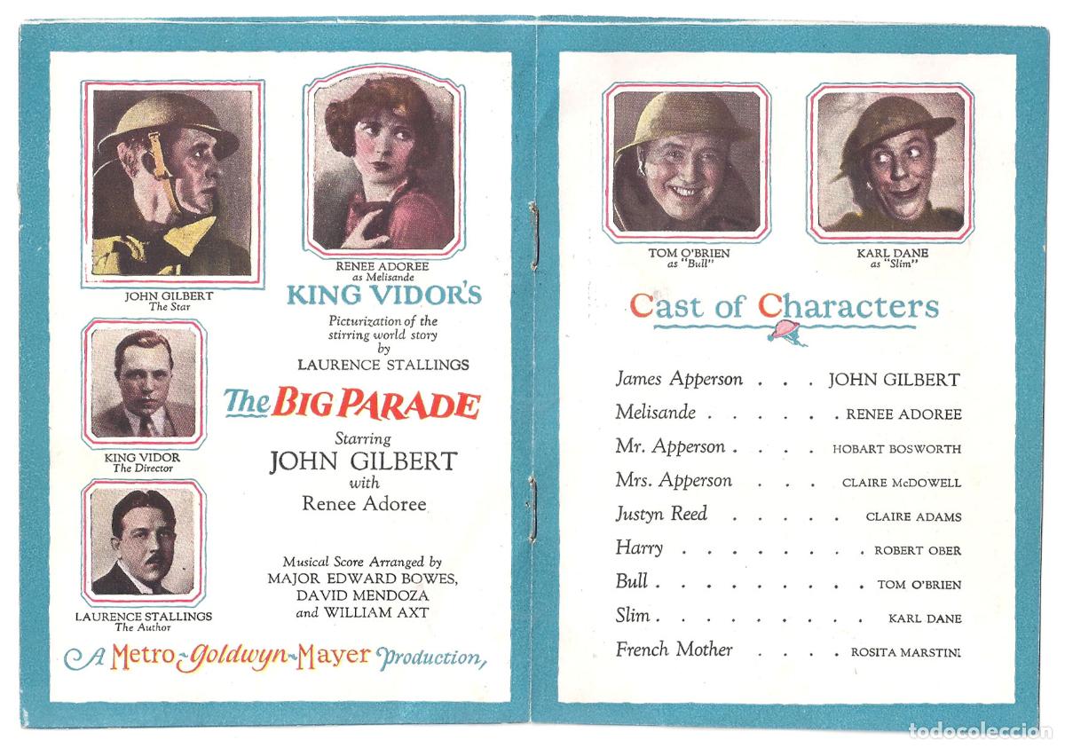 Cine: PTCC2 28 EL GRAN DESFILE PROGRAMA LIBRITO AMERICANO JOHN GILBERT RENEE ADOREE KING VIDOR - Foto 3