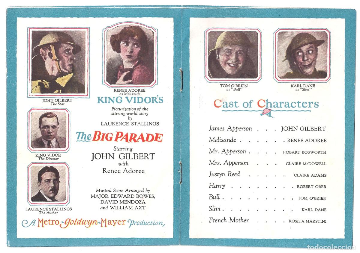 Cine: PTCC2 28 EL GRAN DESFILE PROGRAMA LIBRITO AMERICANO JOHN GILBERT RENEE ADOREE KING VIDOR - Foto 4