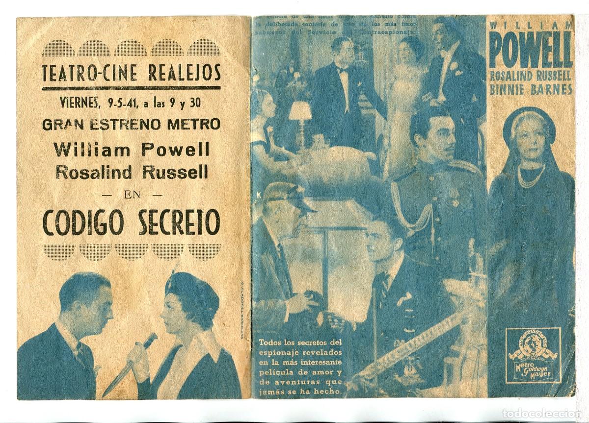 Cine: C&Oacute;DIGO SECRETO, con William Powell. - Foto 2