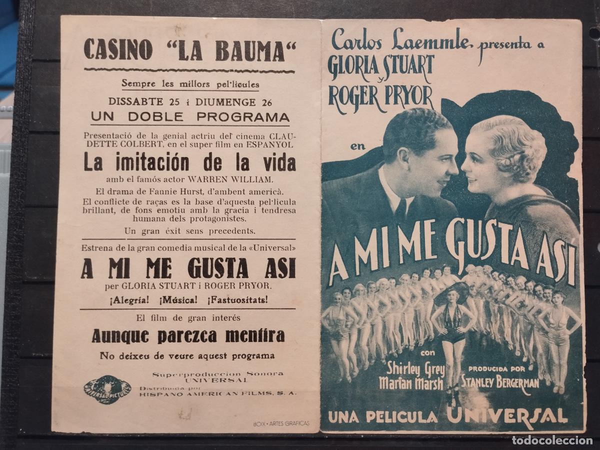 Folhetos de m&atilde;o de filmes antigos de cinema: TKZ - FOLLETO DE CINE. DOBLE. A MI ME GUSTA ASI. INFIMAS FALTAS. BUENA CALIDAD