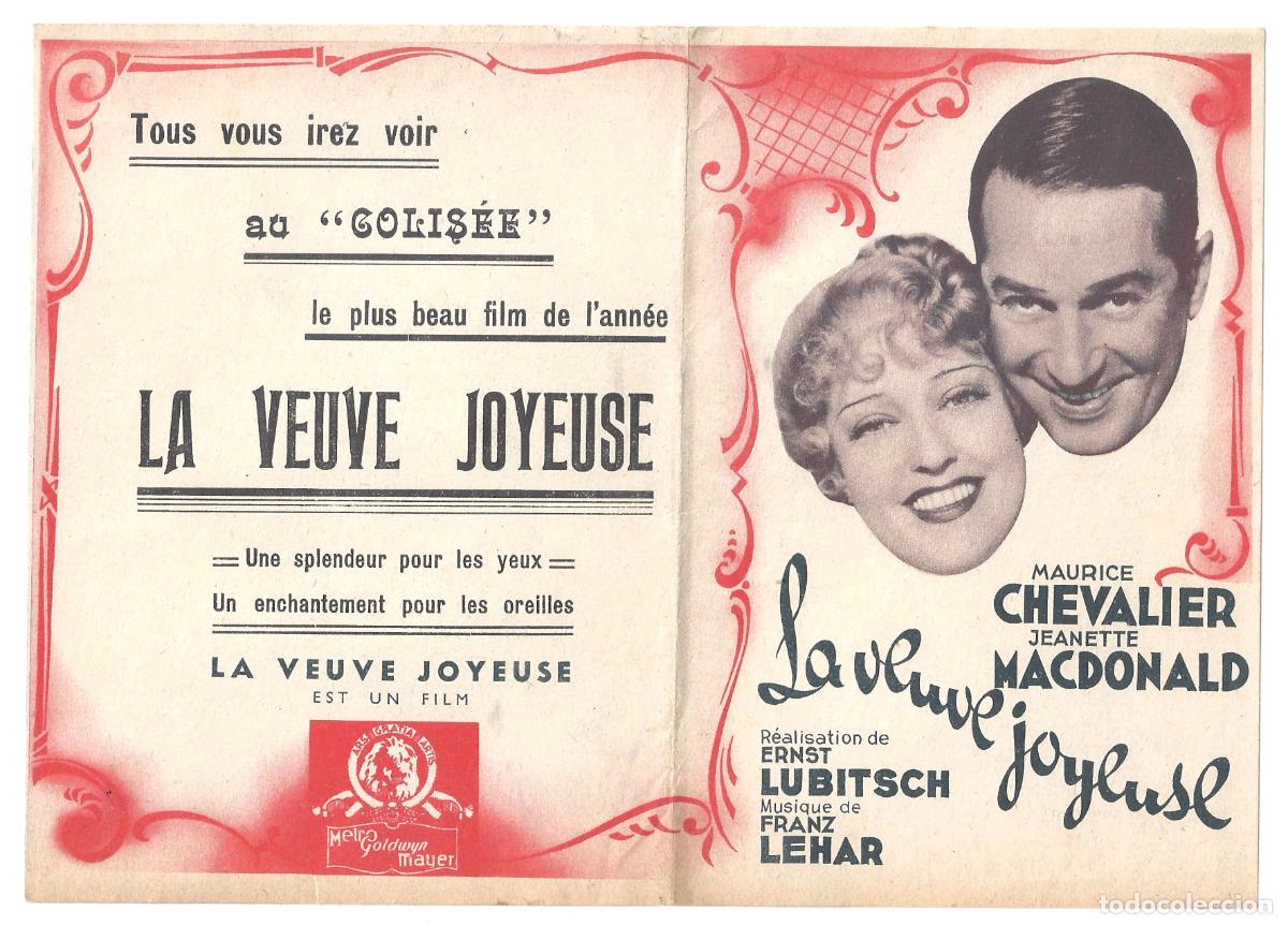 Cinema: PTCC2 28 LA VIUDA ALEGRE PROGRAMA DOBLE FRANCES MGM MAURICE CHEVALIER JEANETTE MACDONALD LUBITSCH