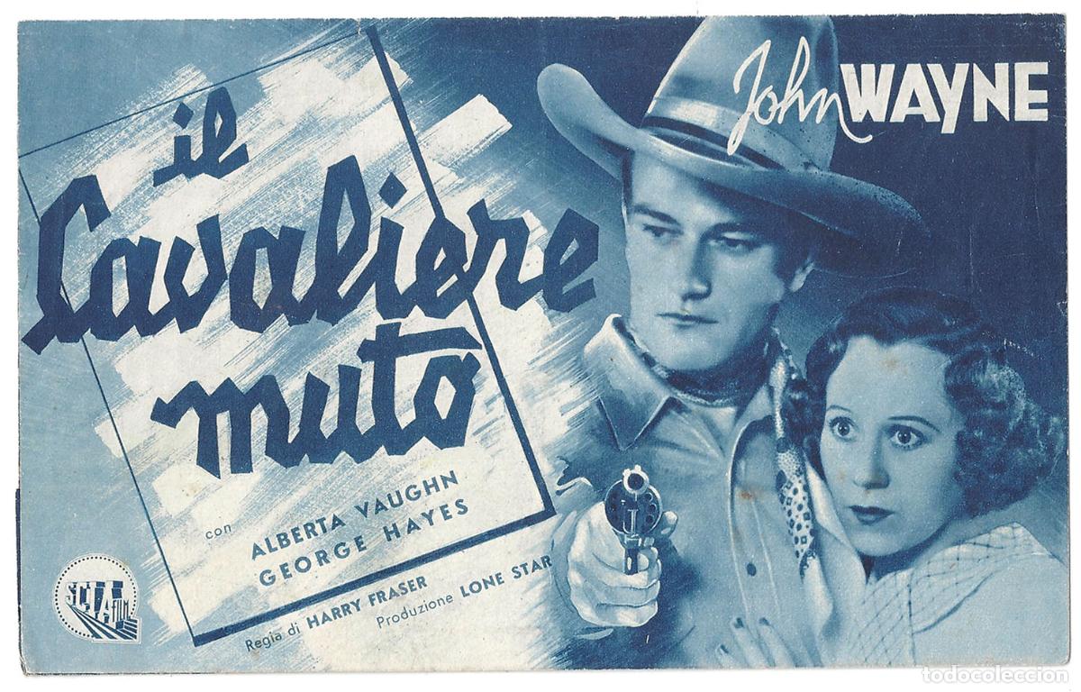 Cine: PTCC2 28 RANDY RIDES ALONE PROGRAMA DOBLE ITALIANO JOHN WAYNE - Foto 1