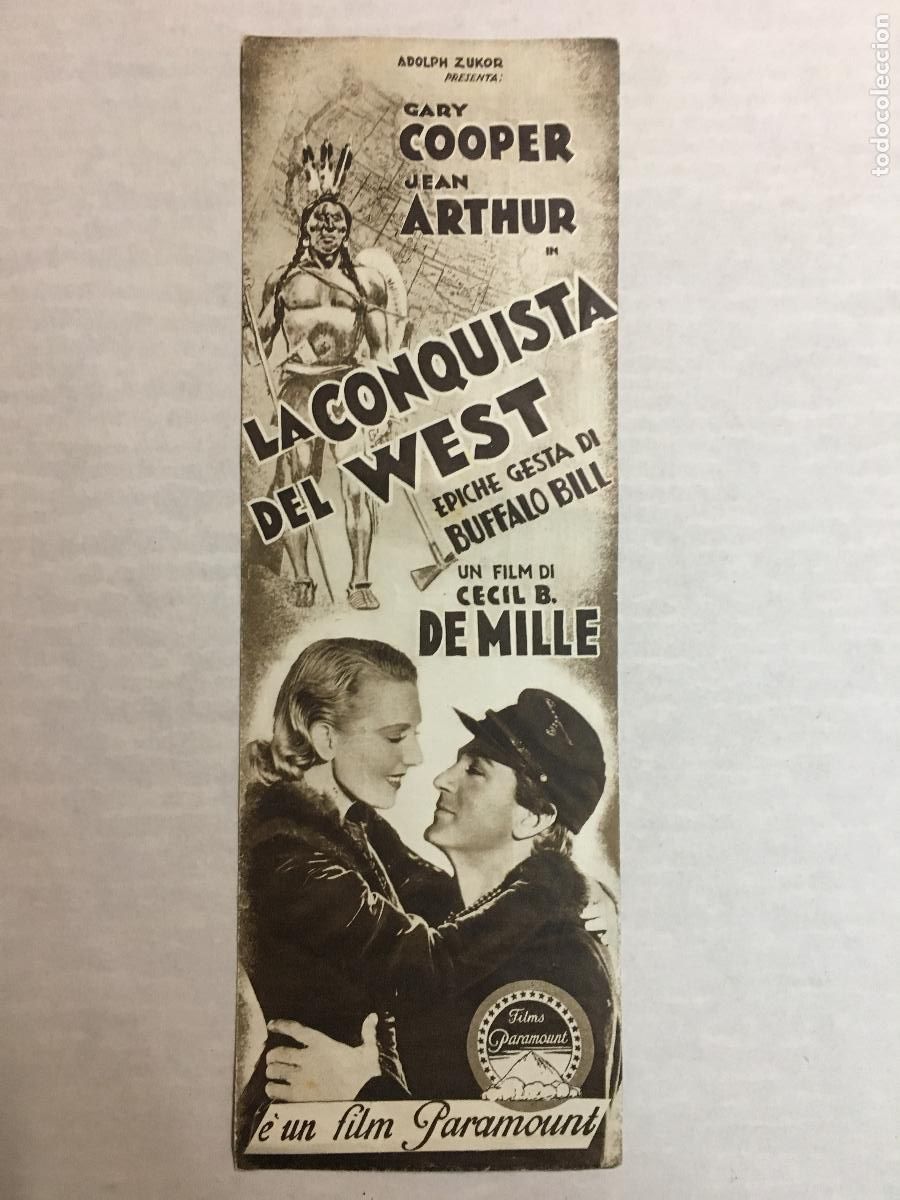 Cine: PTCC2 28 BUFFALO BILL PROGRAMA DOBLE ITALIANO GARY COOPER JEAN ARTHUR CECIL B. DEMILLE