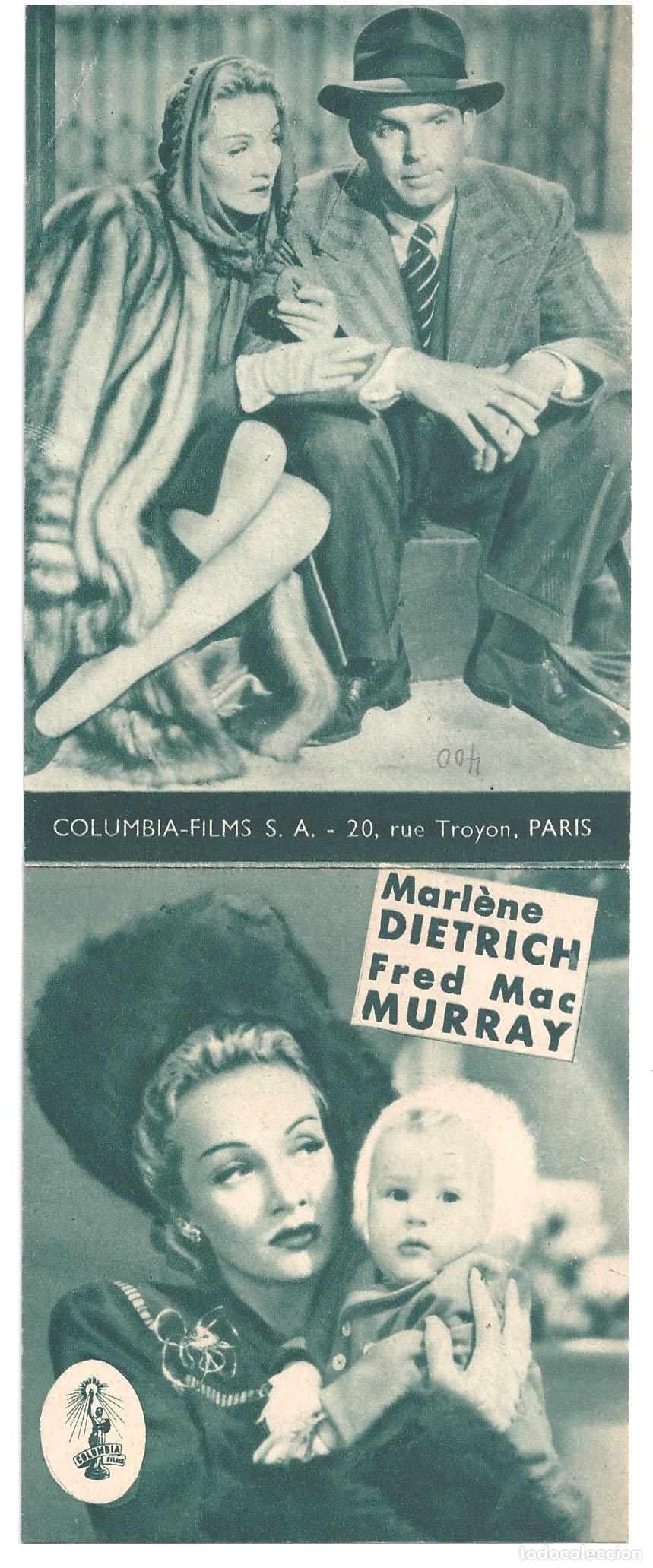 Cine: PTCC 843 CAPRICHO DE MUJER PROGRAMA DOBLE FRANCES MARLENE DIETRICH FRED MACMURRAY - Foto 3