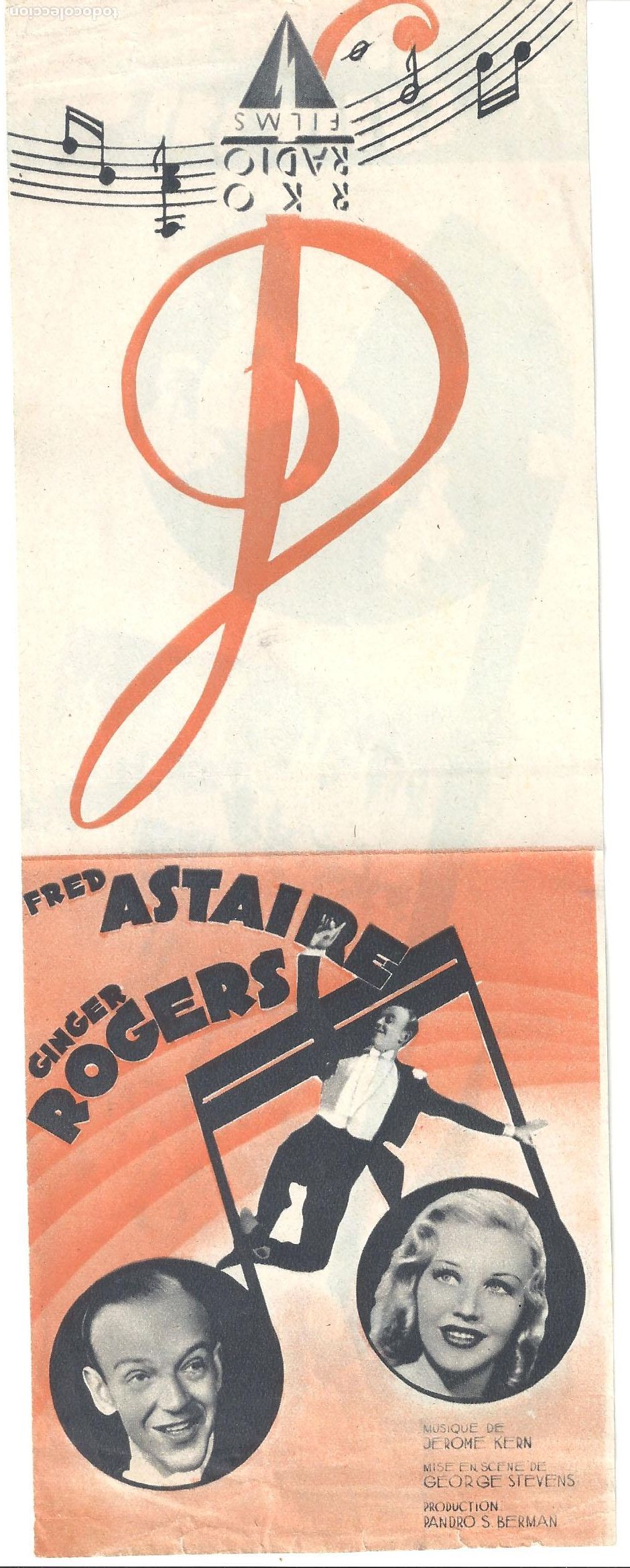 Cine: PTCC2 41 EN ALAS DE LA DANZA PROGRAMA DOBLE FRANCES GINGER ROGERS FRED ASTAIRE - Foto 3