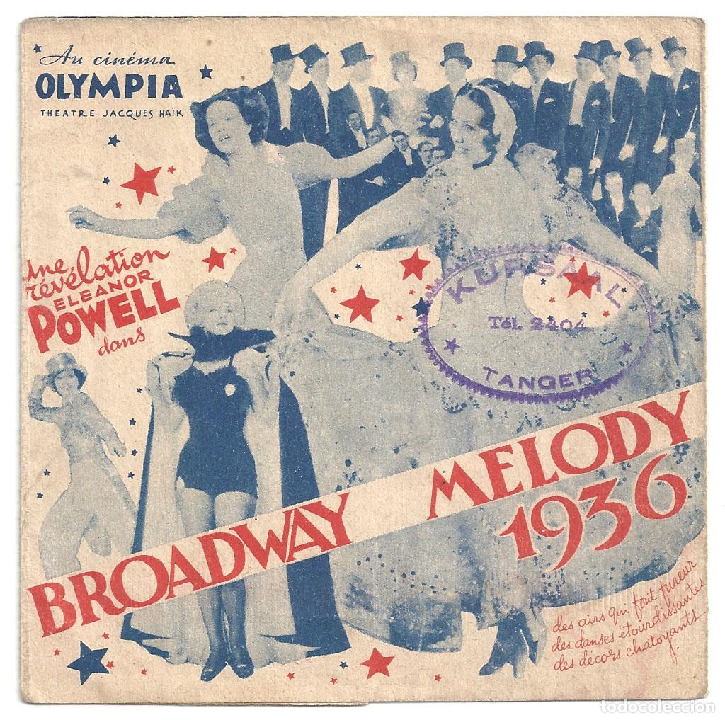 Kino: PTCC2 41 LA MELODIA DE BROADWAY 1936 PROGRAMA TRIPLE FRANCES ELEANOR POWELL ROBERT TAYLOR