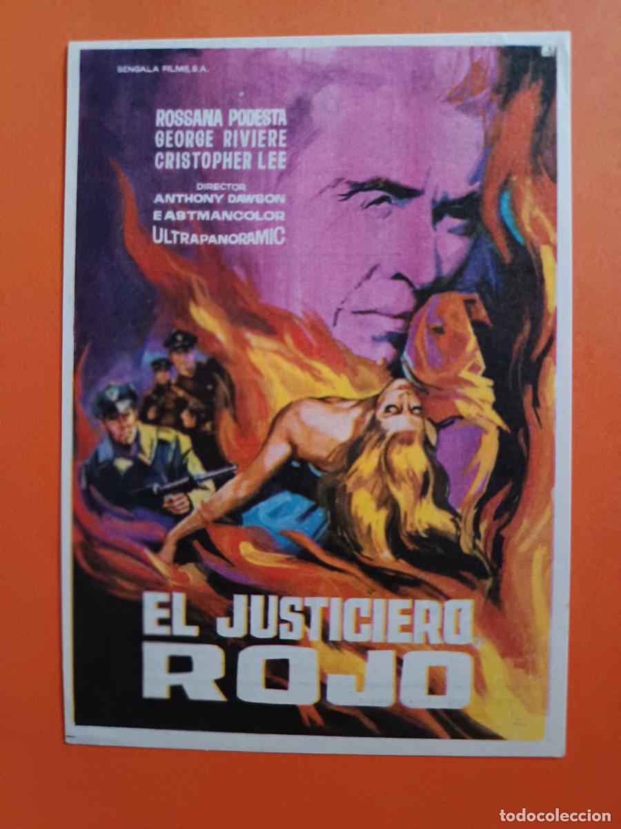 Cine: PROGRAMA DE CINE EL JUSTICIERO ROJO CHRISTOPHER LEE(CON PUBLICIDAD AL DORSO) - Foto 1