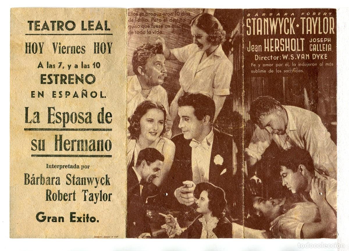 Cine: LA ESPOSA DE SU HERMANO, con Robert Taylor. - Foto 2