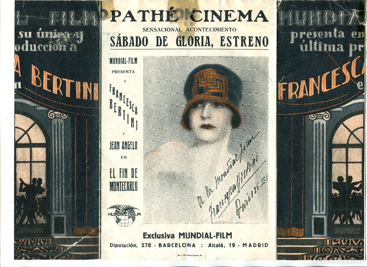 Cine: EL FIN DE MONTECARLO, con FRANCESCA BERTINI. 14 X 21 cms. - Foto 1
