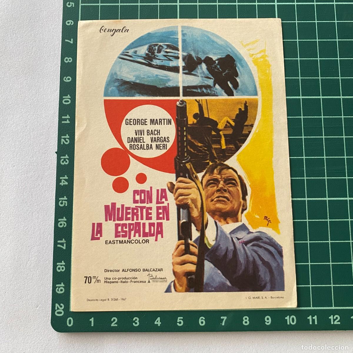 Cine: Programa de cine folleto de mano pelicula. Con la muerte en la espalda - Foto 1