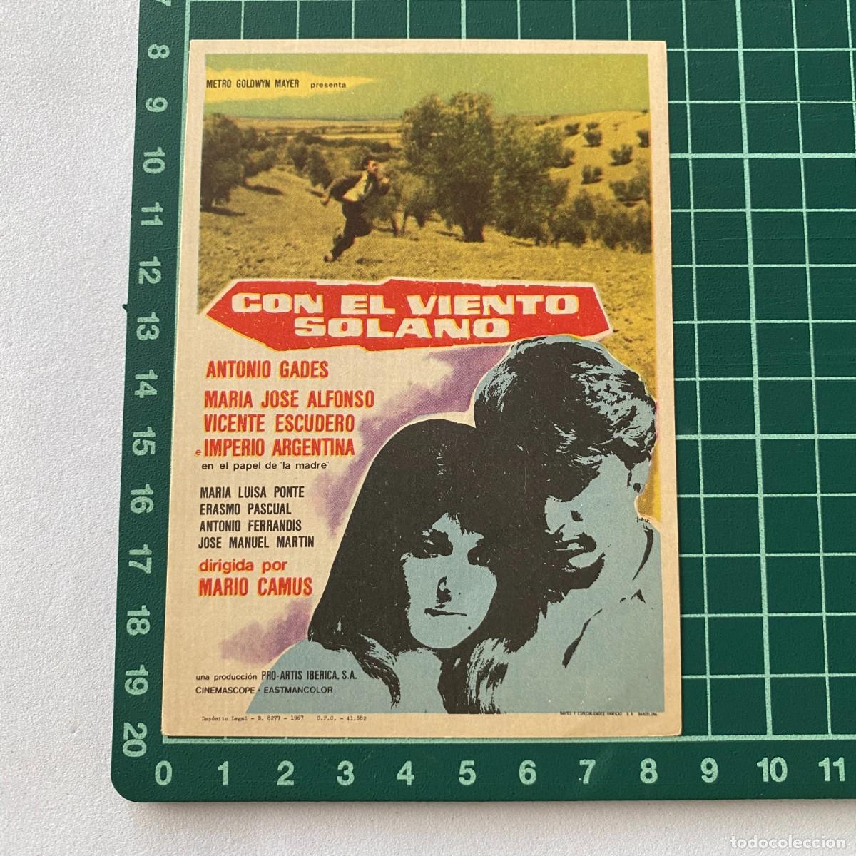 Cine: Programa de cine folleto de mano pelicula. Con el viento Solano - Foto 1
