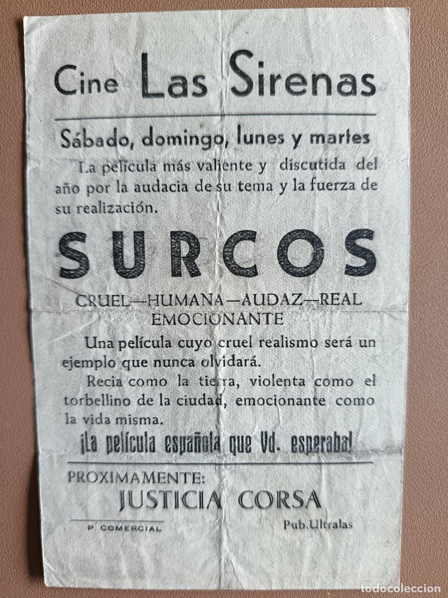 Cine: SURCOS- FOLLETO MANO- - Foto 2