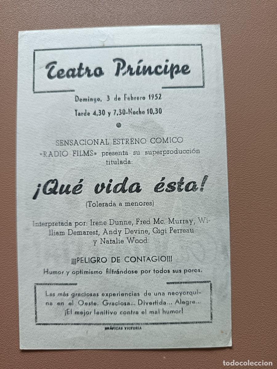 Cine: &iexcl;QU&Eacute; VIDA ESTA! - FOLLETO DE MANO - Foto 2
