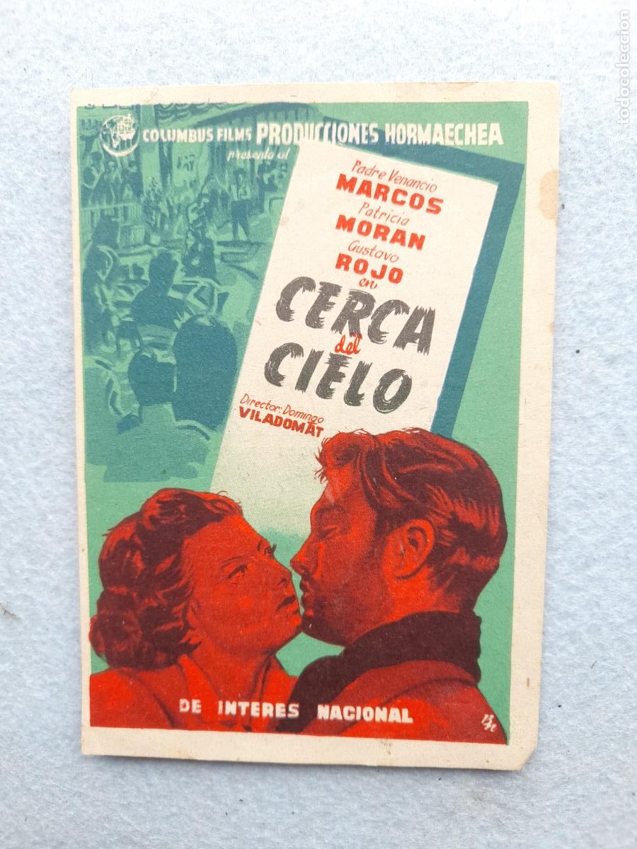  Flyers Publicitaires de films Anciens: Cerca del Cielo. A&ntilde;o 1952. Padre Venancio Marcos. Patricia Moran. Gustavo Rojo.