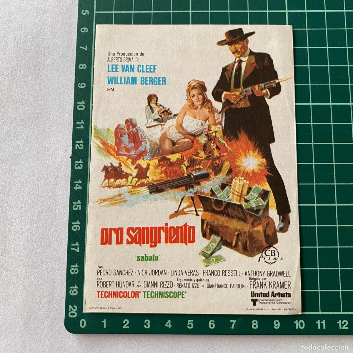 Cine: Programa de cine folleto de mano pelicula. Oro sangriento - Foto 1