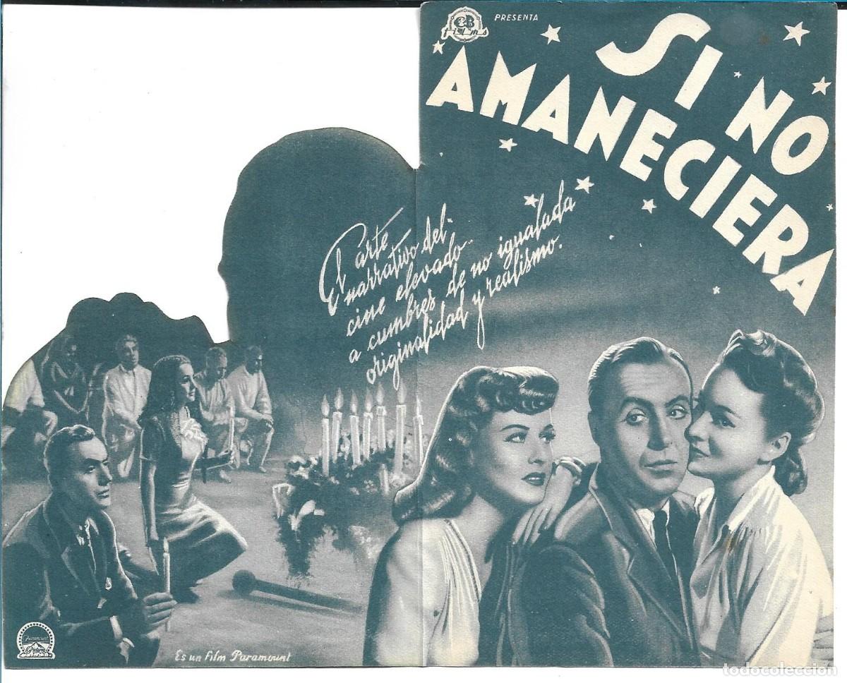 Cine: PROGRAMA DE CINE TROQUELADO - SI NO AMANECIERA - Foto 1