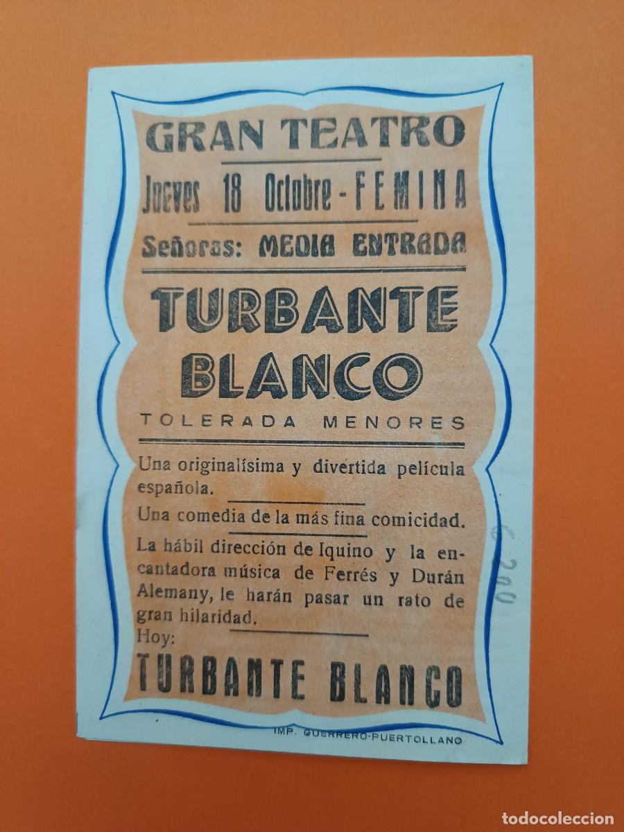 Cine: PROGRAMA DE CINE TURBANTE BLANCO ADRIANO RIMOLDI - Foto 2