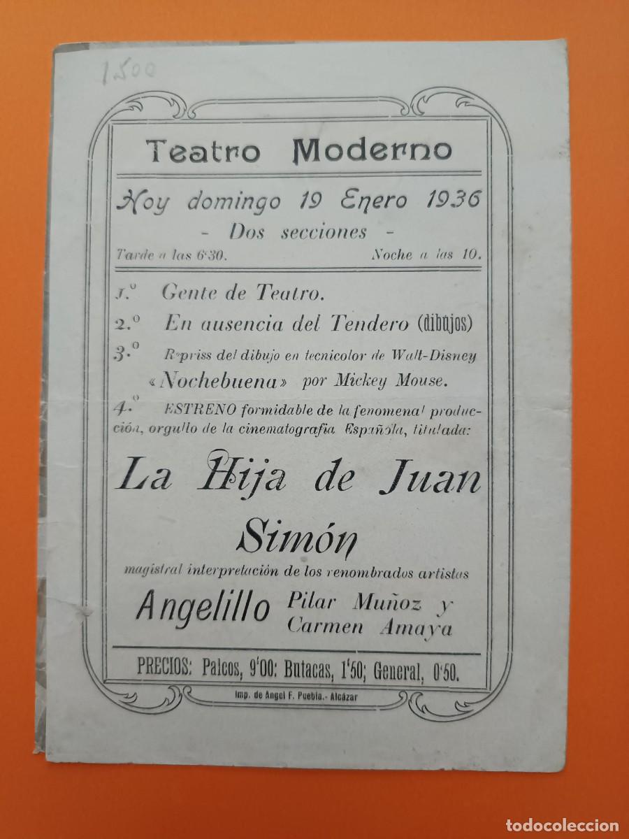 Cine: PROGRAMA DE CINE LA HIJA DE JUAN SIMON ANGELILLO - Foto 2