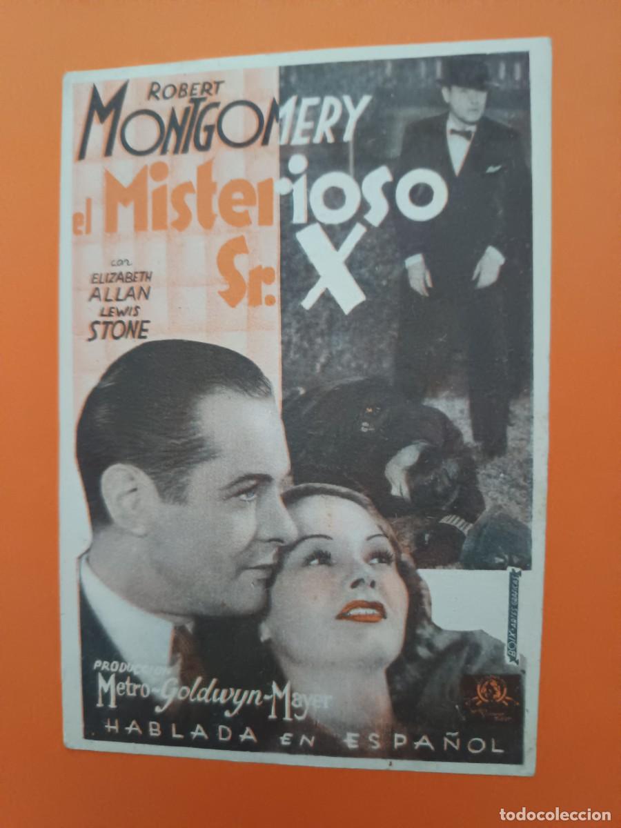 Cine: PROGRAMA DE CINE TARJETA EL MISTERIOSO SR. X ROBERT MONTGOMERY - Foto 1