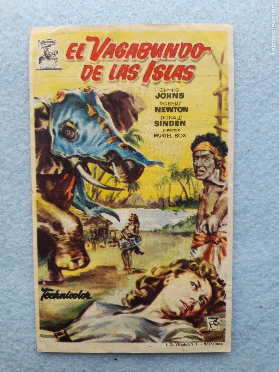 Cine: El Vagabundo de las Islas. Glynis Johns. Robert Newton. Donald Sinden.
