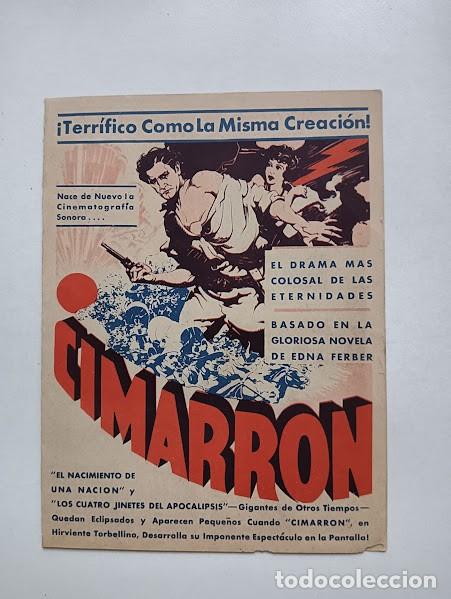 Cine: CIMARRON PROGRAMA DOBLE USA RICHARD DIX IRENE DUNNE - Foto 1