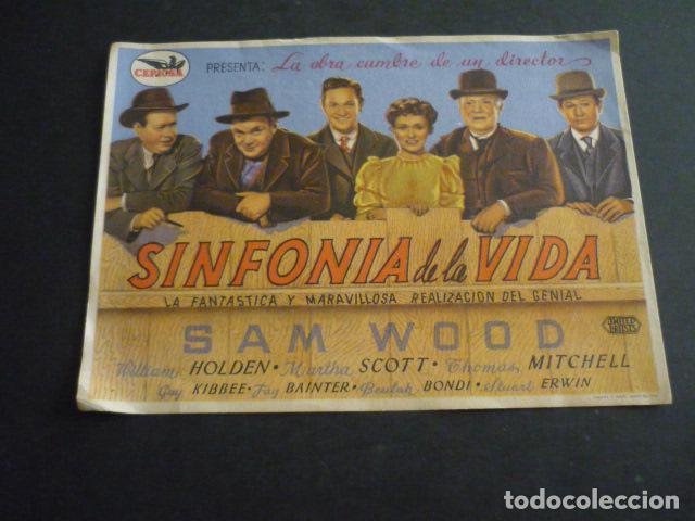 Folhetos de m&atilde;o de filmes antigos de cinema: SINFONIA DE LA VIDA PROGRAMA DE CINE CON PUBLICIDAD CINEMA IRIS ALICANTE