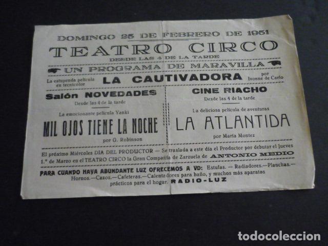 Cine: LA CAUTIVADORA PROGRAMA DE CINE CON PUBLICIDAD TEATRO CIRCO - Foto 2
