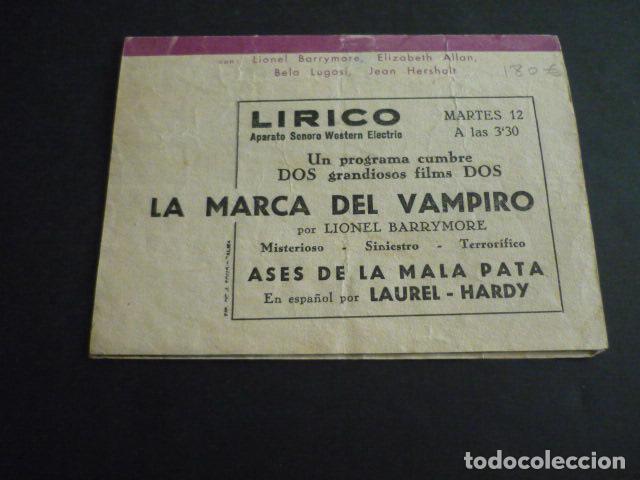 Cine: LA MARCA DEL VAMPIRO PROGRAMA DE CINE CON PUBLICIDAD - Foto 3