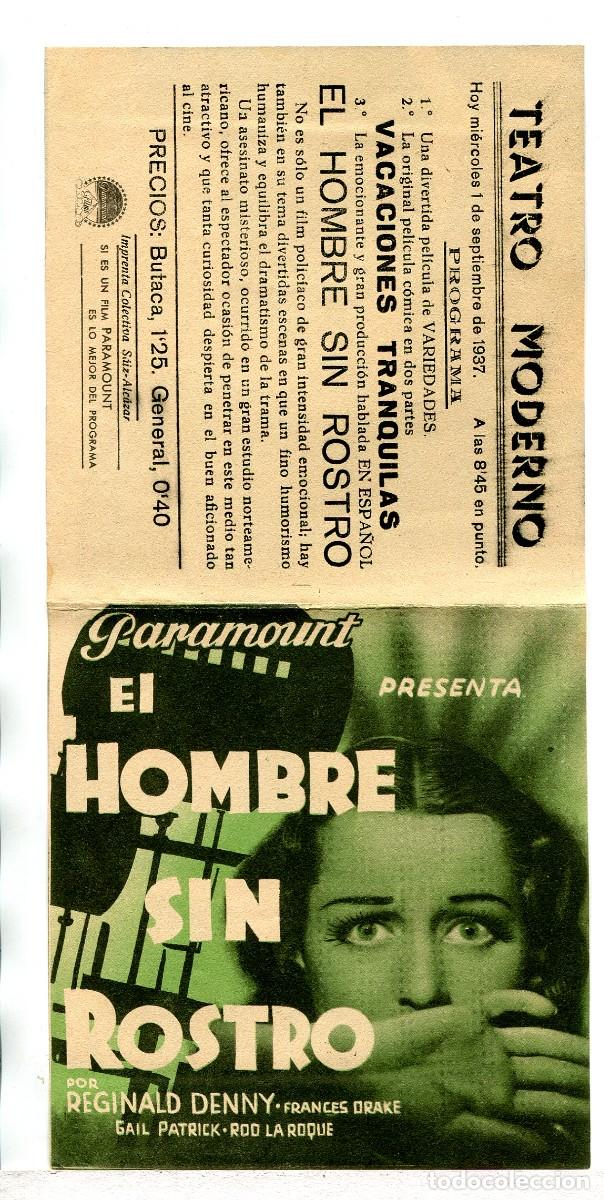 Cine: EL HOMBRE SIN ROSTRO, con Rod La Roque - Foto 1