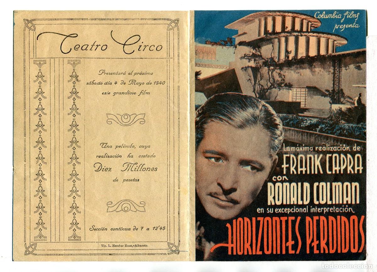 Cine: HORIZONTES PERDIDOS, con Ronald Colman. - Foto 1